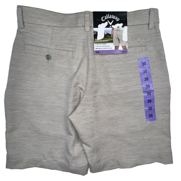 Callaway Mens Shorts Size 30 Tan 9" Opti Dri Golf Performance Stretch Wicking - Picture 3 of 7